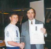 Richard recieves certificate